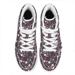 Cute Girly Heart Pattern Print High Top Leather Sneakers