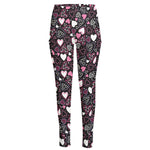 Cute Girly Heart Pattern Print High-Waisted Pocket Leggings