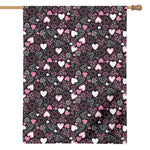 Cute Girly Heart Pattern Print House Flag