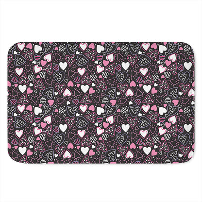 Cute Girly Heart Pattern Print Indoor Door Mat