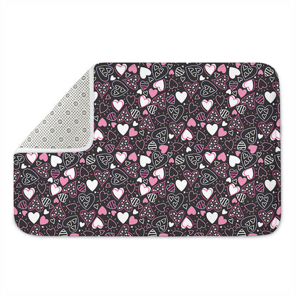 Cute Girly Heart Pattern Print Indoor Door Mat
