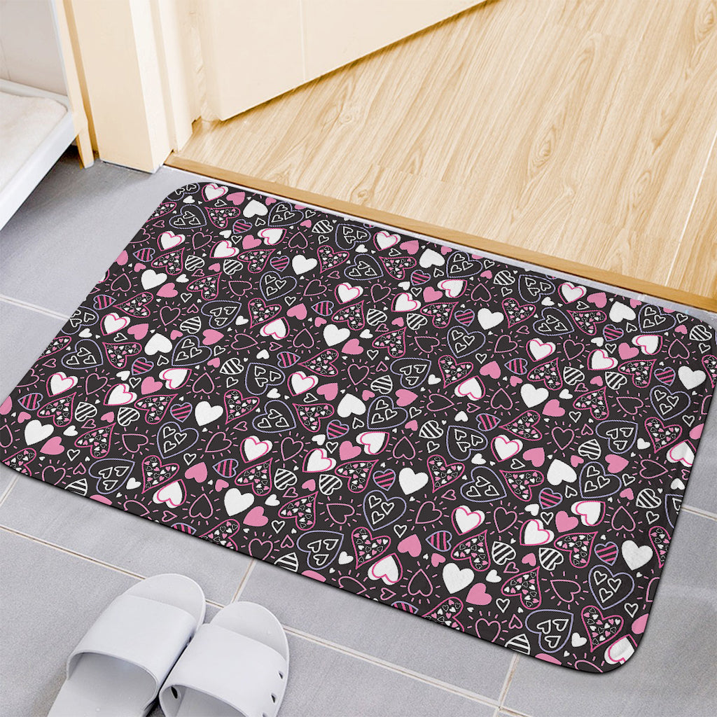Cute Girly Heart Pattern Print Indoor Door Mat