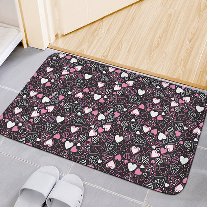 Cute Girly Heart Pattern Print Indoor Door Mat