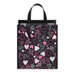Cute Girly Heart Pattern Print Insulated Lunch Tote