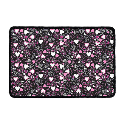 Cute Girly Heart Pattern Print Kitchen Mat