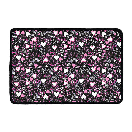 Cute Girly Heart Pattern Print Kitchen Mat