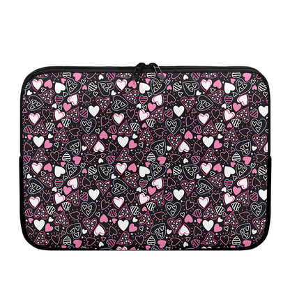 Cute Girly Heart Pattern Print Laptop Sleeve