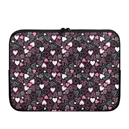Cute Girly Heart Pattern Print Laptop Sleeve