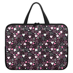 Cute Girly Heart Pattern Print Laptop Sleeve With Handle