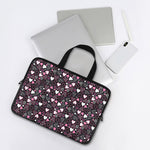 Cute Girly Heart Pattern Print Laptop Sleeve With Handle