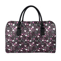Cute Girly Heart Pattern Print Leather Duffel Bag
