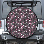 Cute Girly Heart Pattern Print Leather Spare Tire Cover