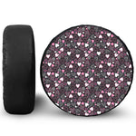 Cute Girly Heart Pattern Print Leather Spare Tire Cover