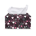 Cute Girly Heart Pattern Print Leather Tissue Box Cover