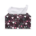 Cute Girly Heart Pattern Print Leather Tissue Box Cover