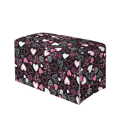 Cute Girly Heart Pattern Print Leather Tissue Box Cover