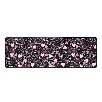 Cute Girly Heart Pattern Print Long Kitchen Mat