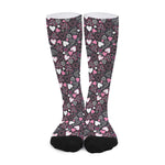 Cute Girly Heart Pattern Print Long Socks