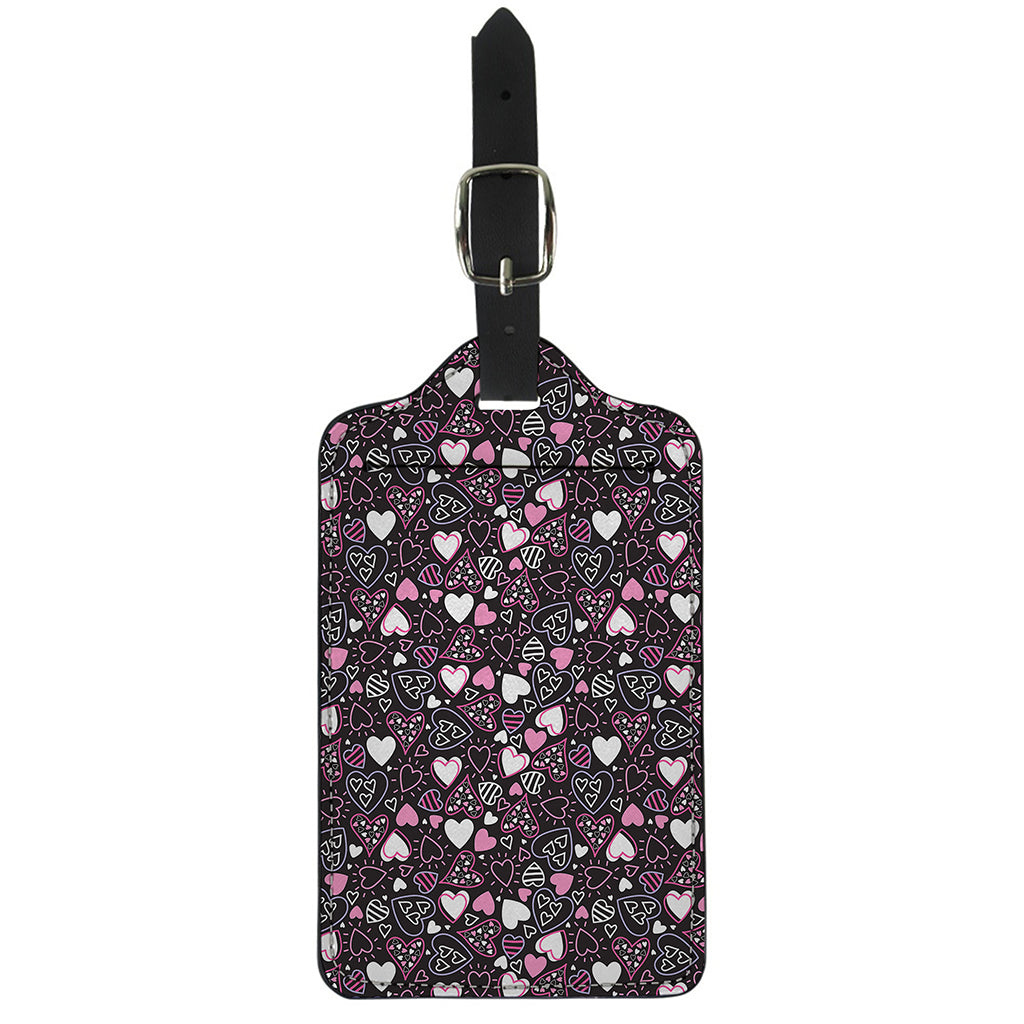 Cute Girly Heart Pattern Print Luggage Tag
