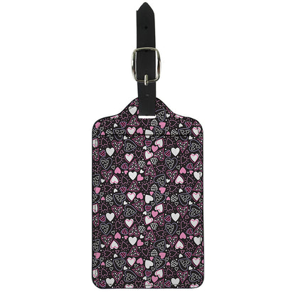 Cute Girly Heart Pattern Print Luggage Tag