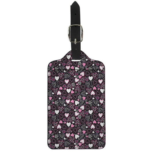 Cute Girly Heart Pattern Print Luggage Tag