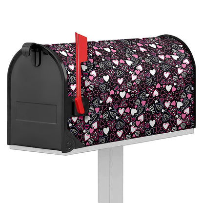 Cute Girly Heart Pattern Print Mailbox Cover