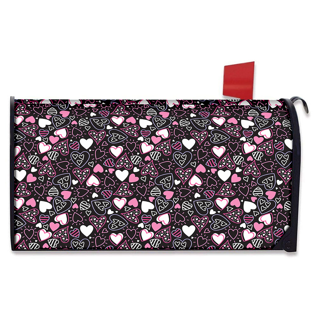 Cute Girly Heart Pattern Print Mailbox Cover