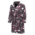 Cute Girly Heart Pattern Print Men's Bathrobe