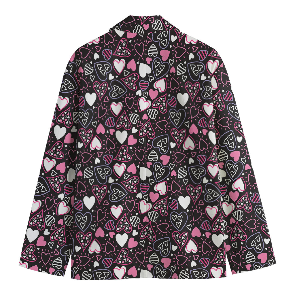 Cute Girly Heart Pattern Print Men's Blazer