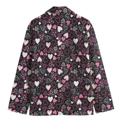 Cute Girly Heart Pattern Print Men's Blazer