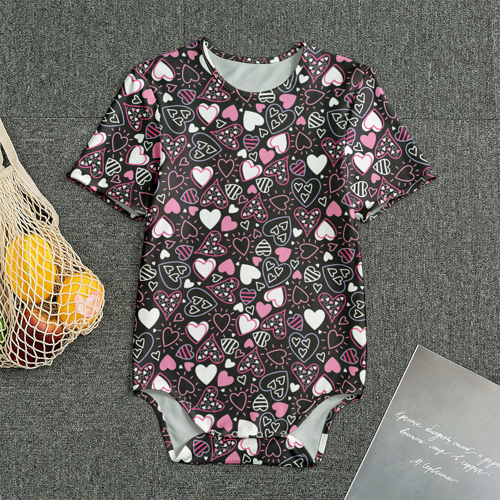 Cute Girly Heart Pattern Print Men's Bodysuit