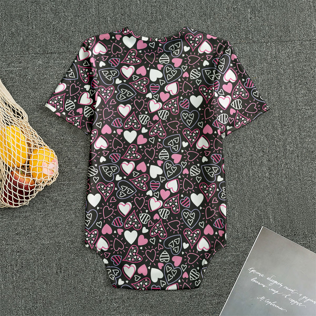 Cute Girly Heart Pattern Print Men's Bodysuit