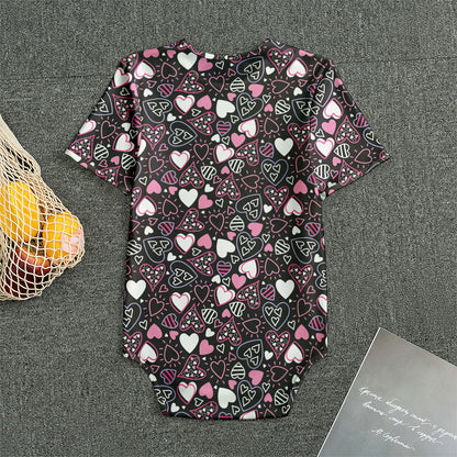 Cute Girly Heart Pattern Print Men's Bodysuit