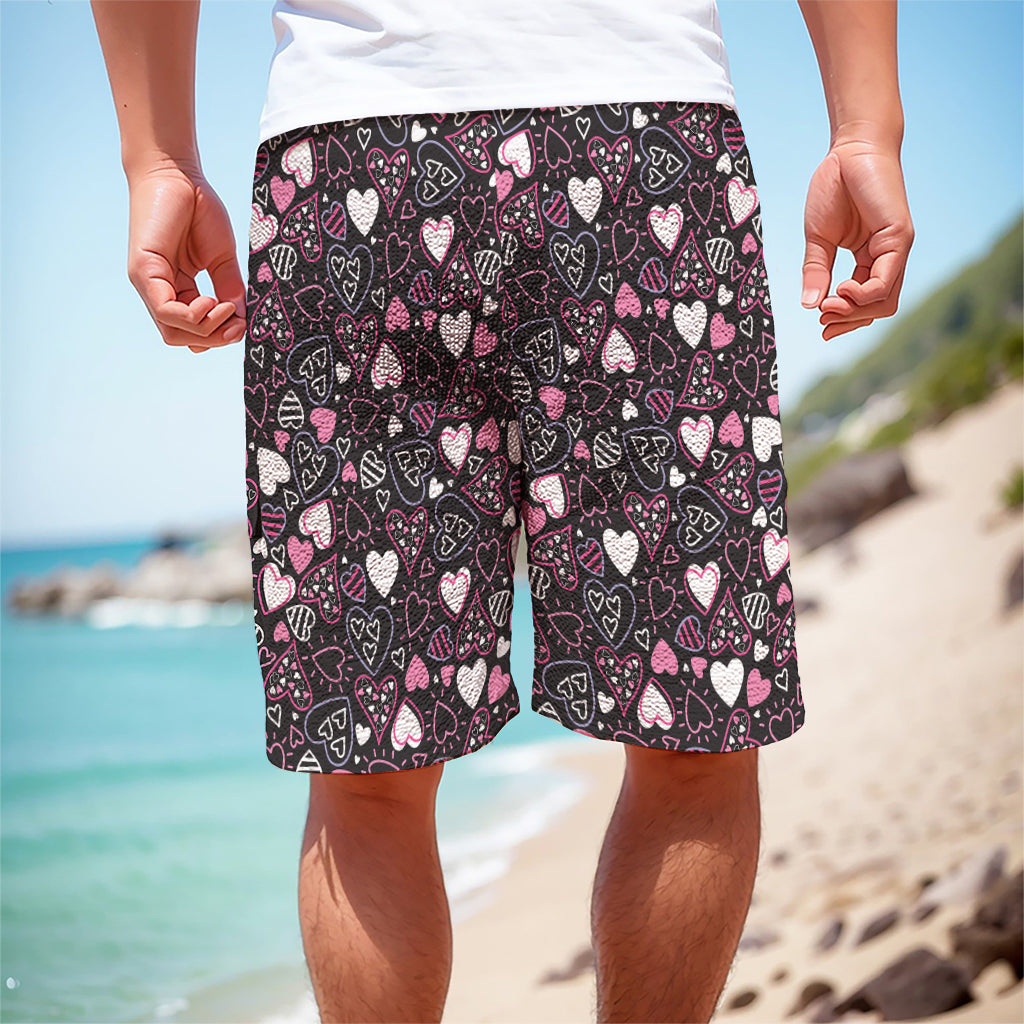 Cute Girly Heart Pattern Print Men's Cargo Shorts