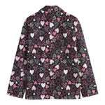 Cute Girly Heart Pattern Print Men's Cotton Blazer