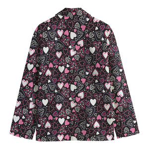 Cute Girly Heart Pattern Print Men's Cotton Blazer