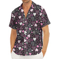 Cute Girly Heart Pattern Print Men's Deep V-Neck Shirt