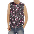 Cute Girly Heart Pattern Print Men's Fitness Tank Top