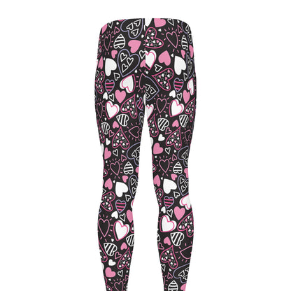 Cute Girly Heart Pattern Print Men's leggings