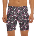 Cute Girly Heart Pattern Print Men's Long Boxer Briefs