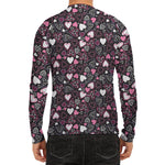 Cute Girly Heart Pattern Print Men's Long Sleeve Rash Guard