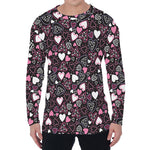 Cute Girly Heart Pattern Print Men's Long Sleeve T-Shirt