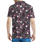 Cute Girly Heart Pattern Print Men's Polo Shirt