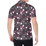 Cute Girly Heart Pattern Print Men's Shirt