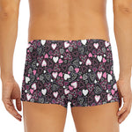 Cute Girly Heart Pattern Print Men's Short Boxer Briefs