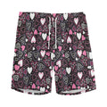 Cute Girly Heart Pattern Print Men's Athletic Shorts