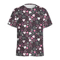 Cute Girly Heart Pattern Print Men's Athletic T-Shirt