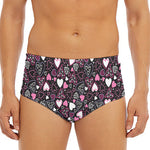 Cute Girly Heart Pattern Print Men's Triangle Swim Briefs