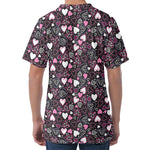 Cute Girly Heart Pattern Print Men's Velvet T-Shirt