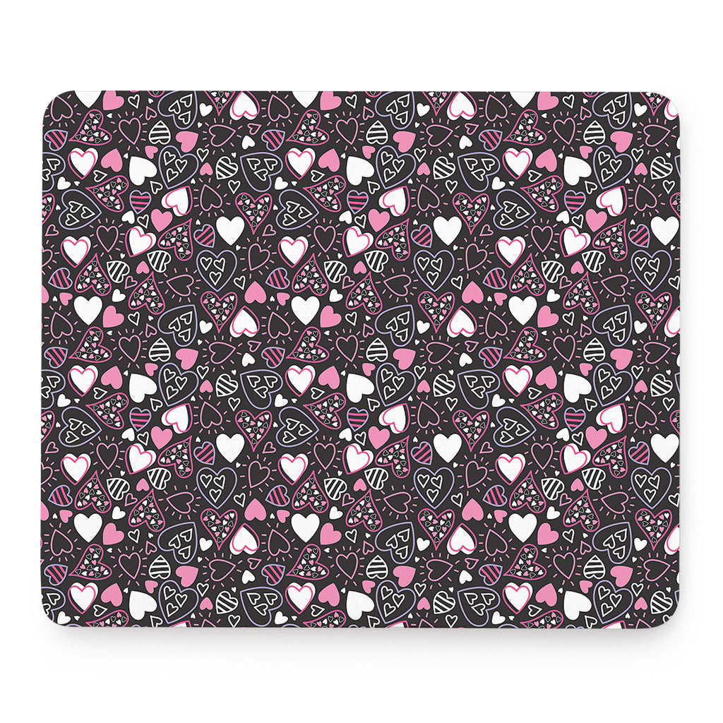 Cute Girly Heart Pattern Print Mouse Pad